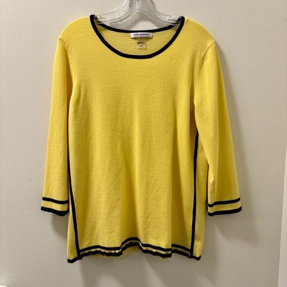 Allison Daley Womens Sweater Yellow/Navy Large - Picture 1 of 4